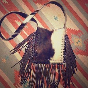 Cowhide Fringe Purse